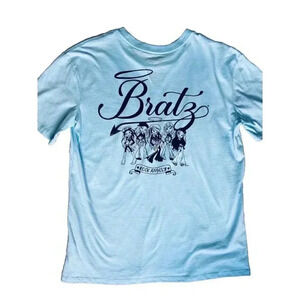 Bratz Dolls - Y2K Crewneck Short Sleeve Baby Blue 3D Graphic T-shirt -Size L 90s